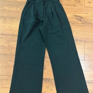 Abercrombie & Fitch Dark Green Wide-Leg Pants